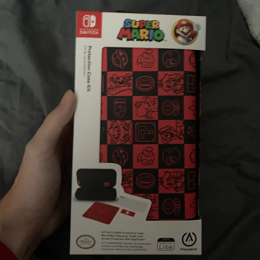 Super Mario Nintendo Switch Lite Case Carrying Case Red Black New